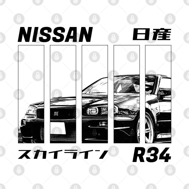 NISSAN SKYLINE GT-R R34 Black 'N White 3 by Cero