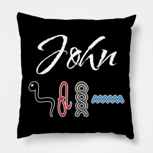 JOHN-American names in hieroglyphic letters-JOHN, name in a Pharaonic Khartouch-Hieroglyphic pharaonic names Pillow