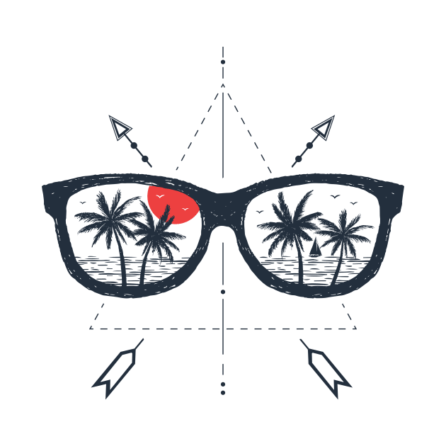 Sunglasses. Beach. Palms. Geometric Style by SlothAstronaut