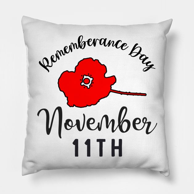 Rememberance Day, November 11 Pillow by Cor Designs