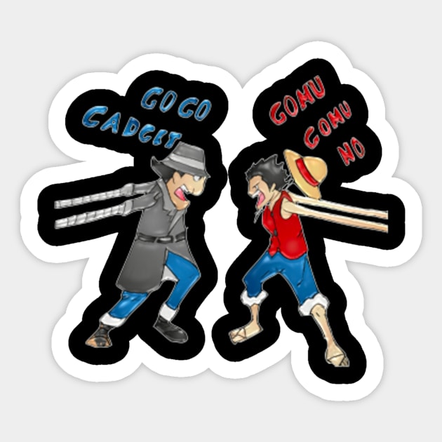 Gadget vs Luffy - One Piece - Sticker