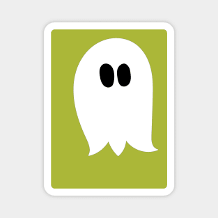 Cute ghost cartoon in a green frame Magnet