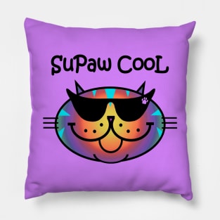 SuPaw CooL - rainbow tabby Pillow