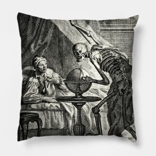 18th C. Visit from the Grim Reaper Pillow