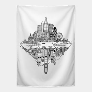 London Hong Kong Reversible Skylines Tapestry