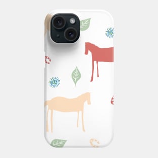 Horses and leaves Phone Case