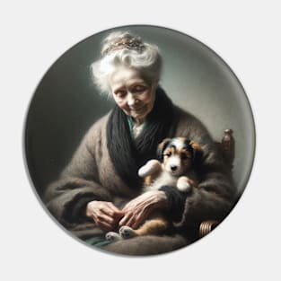 Puppy Embrace: Whistler's Mother National Puppy Day Pin