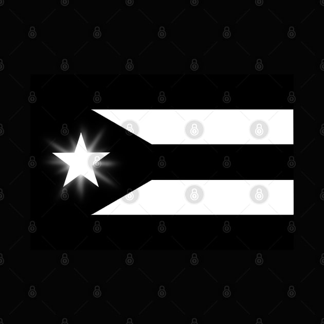 Puerto Rico black and white resistance flag by SoLunAgua