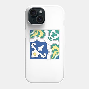 Portuguese tiles pattern. Vintage background. Vector texture Phone Case