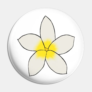 White and yellow flower Pin