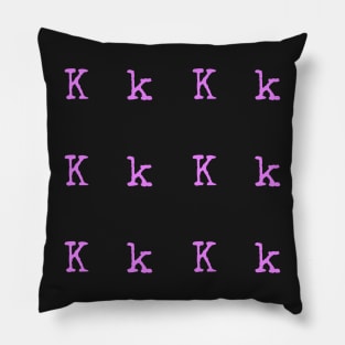 Pink Typewriter Letter K Pillow