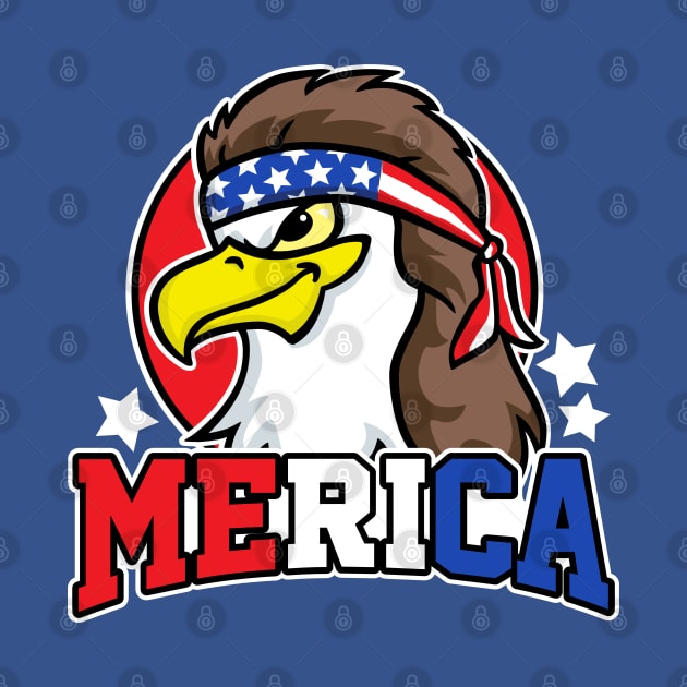 Eagle Mullet Merica 4th of July USA by DetourShirts