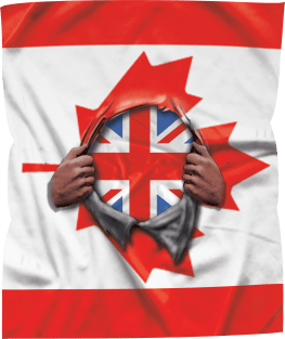 United Kingdom Flag Canadian Flag Ripped - Gift for English Scottish Welsh Or Irish From United Kingdom Magnet