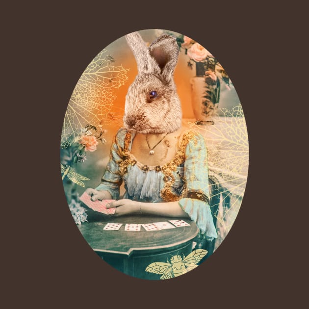 Go Ask Alice White Rabbit blue orange by sandpaperdaisy