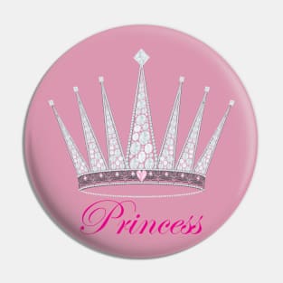 Princess tiara with faux diamonds Pin