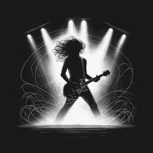 Rock Guitarist Silhouette Graphic Tee | Rock Star T-Shirt