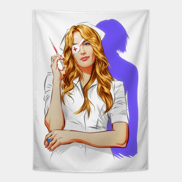 Daryl Hannah - An illustration by Paul Cemmick Tapestry by PLAYDIGITAL2020