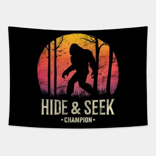 Bigfoot Hide and Seek Champion T Shirt Tapestry by HCMGift