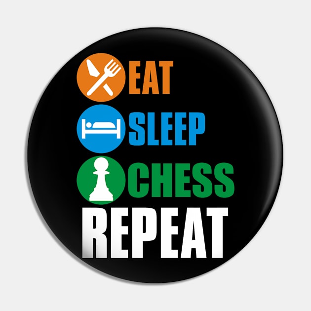 Eat Sleep Chess Repeat Funny Pin by Lin Watchorn 