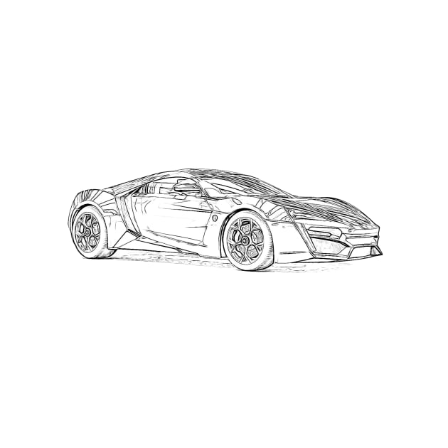 Lykan Hypersport Supercar Racing Wireframe by Auto-Prints
