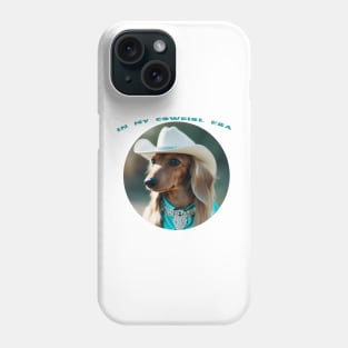 IN MY COWGIRL ERA - Long Hair Cream Dachshund Phone Case