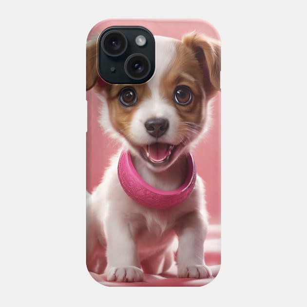 Cute Puppy Waiting To Play Phone Case by Cre8tiveSpirit