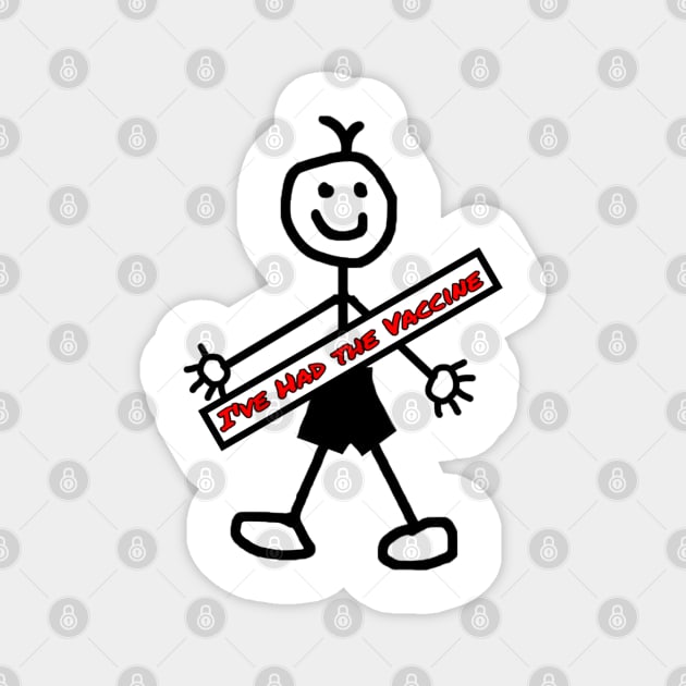 Vaccinated Stick Man Magnet by Michelle Le Grand