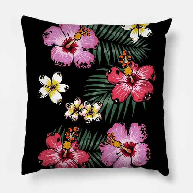 Summer Flowers Pug Pillow by huebucket