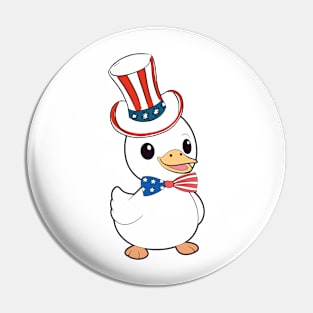 Funny duck is ready for independence day Pin