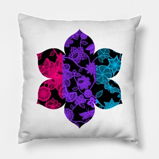 Butterfly Garden, Pride Flag Series - Androgyne Pillow