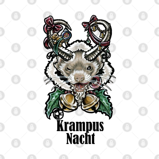 Krampus Ferret - Krampus Nacht - Black Outlined Version by Nat Ewert Art