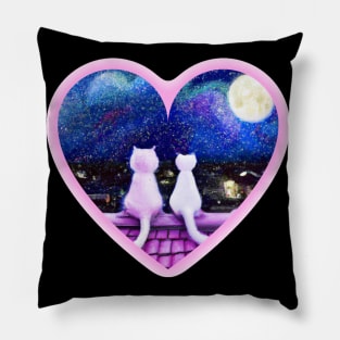 Linda pareja de gatos enamorados. Pillow