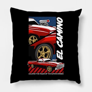 Retro Camino Muscle Car Pillow