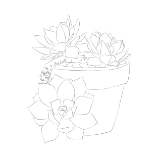 Succulent line art T-Shirt