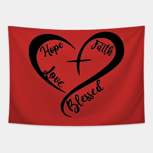 Faith Hope Love Tapestry by VectorDiariesart