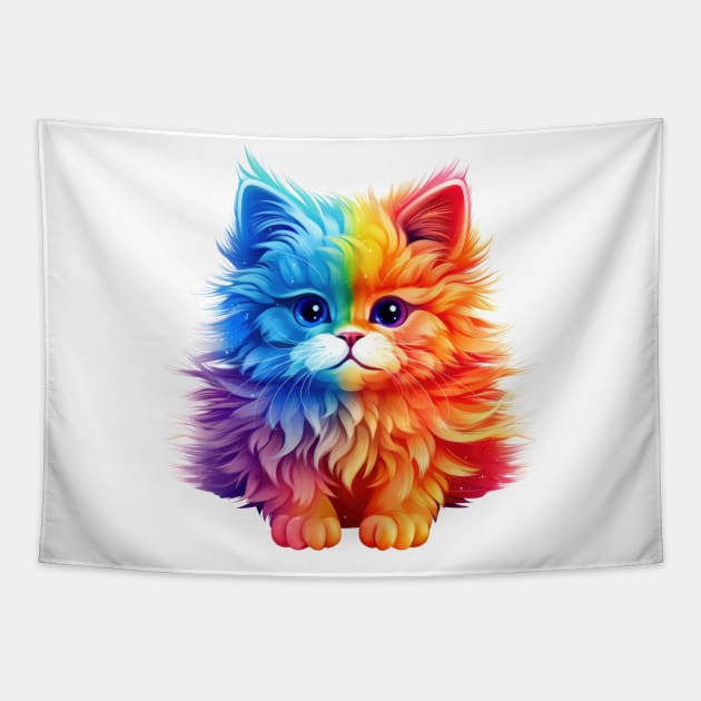 LGBT Cat Tapestry by Chromatic Fusion Studio