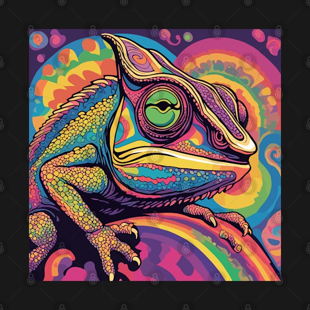 Hippie Trippy Chameleon. by Souls.Print