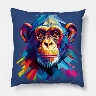 Chimpanzee in Bright Colours Pillow