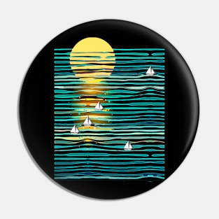 Sailing under a Harvest Moon Pin