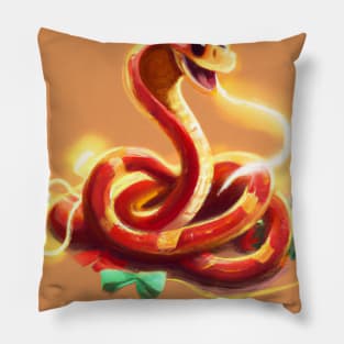 Cute Snake Drawing Pillow