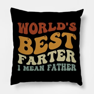 World's Best Farter I Mean Father Funny Gift For Dad Men's Vintage T-Shirt, Funny Dad Shirt, Dad Birthday Gift, Dad Gift Pillow