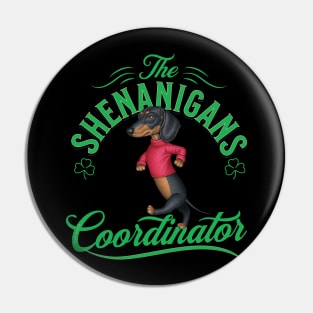 Cute and Funny Doxie Dog on Dachshund Shenanigans Coordinator Pin