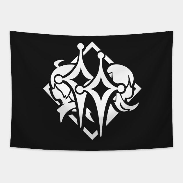 Genshin Impact Traveler Emblem - White Tapestry by GachaSlave