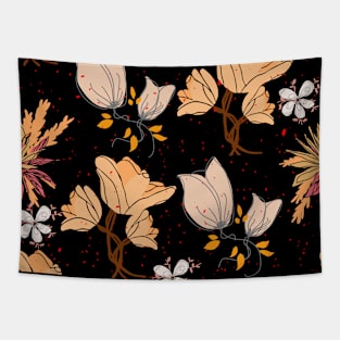 Brown& Black Floral Pattern Tapestry