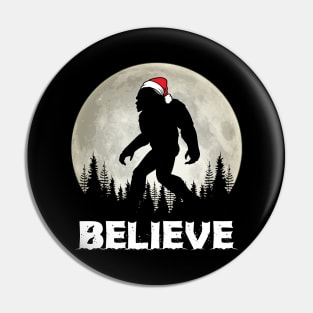 Believe Bigfoot Christmas Pin