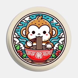 Monkey Ramen life Otaku Pin