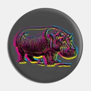 CMYK Hippo Pin