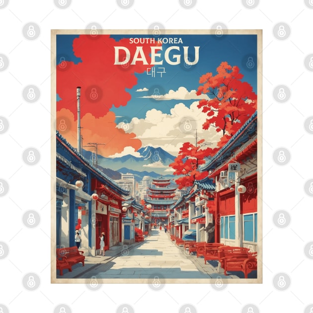 Daegu South Korea Travel Tourism Retro Vintage by TravelersGems