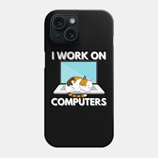 Funny Cats and Computers Laptop IT Pet Lover Phone Case