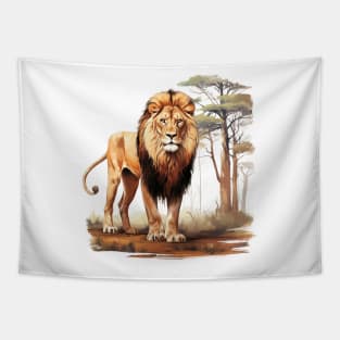 Wild African Lion Tapestry